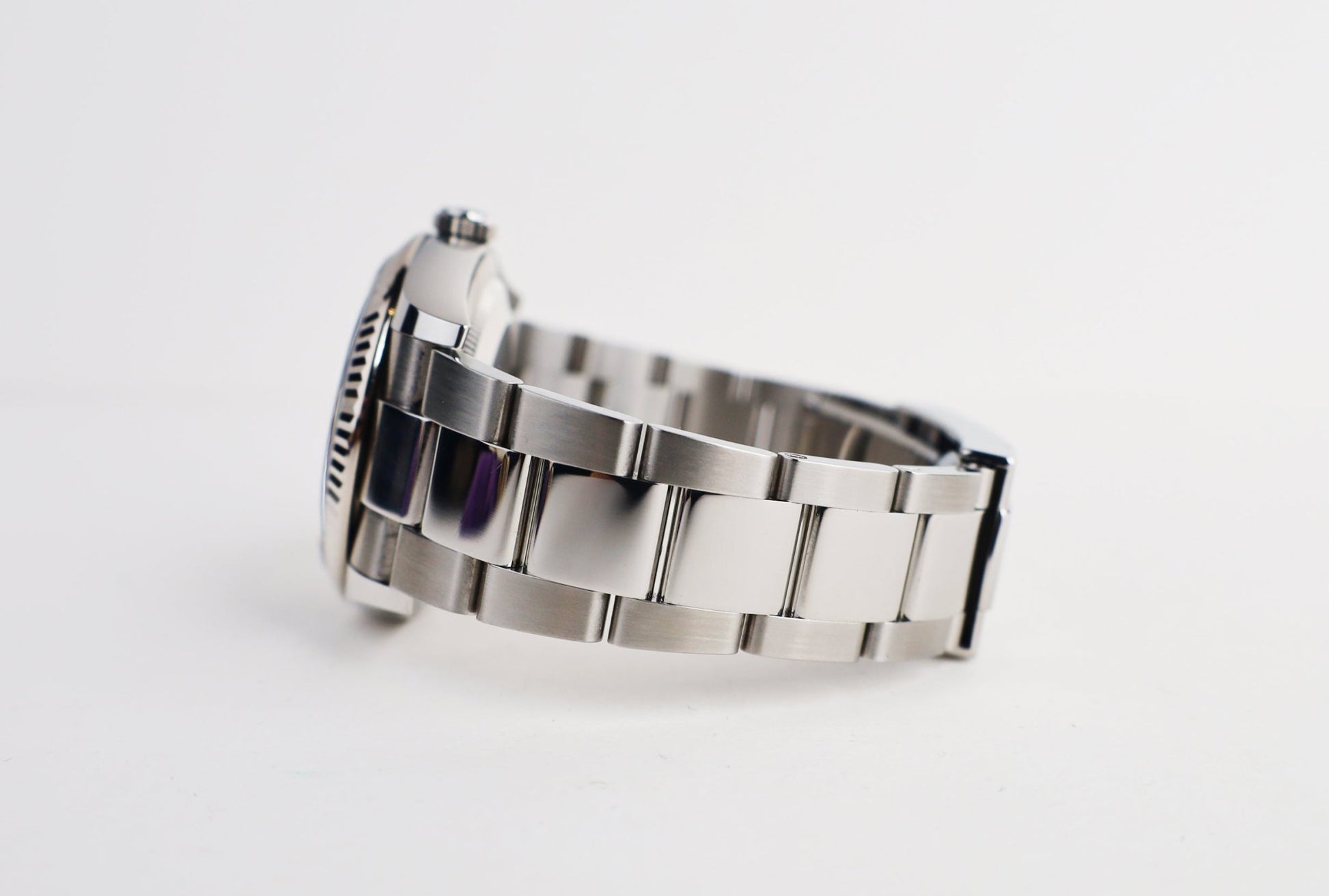 Rolex Datejust 36 White Gold/Steel Green Palm Motif Index Dial & Fluted Bezel Oyster Bracelet 126234 - Luxury Time NYC