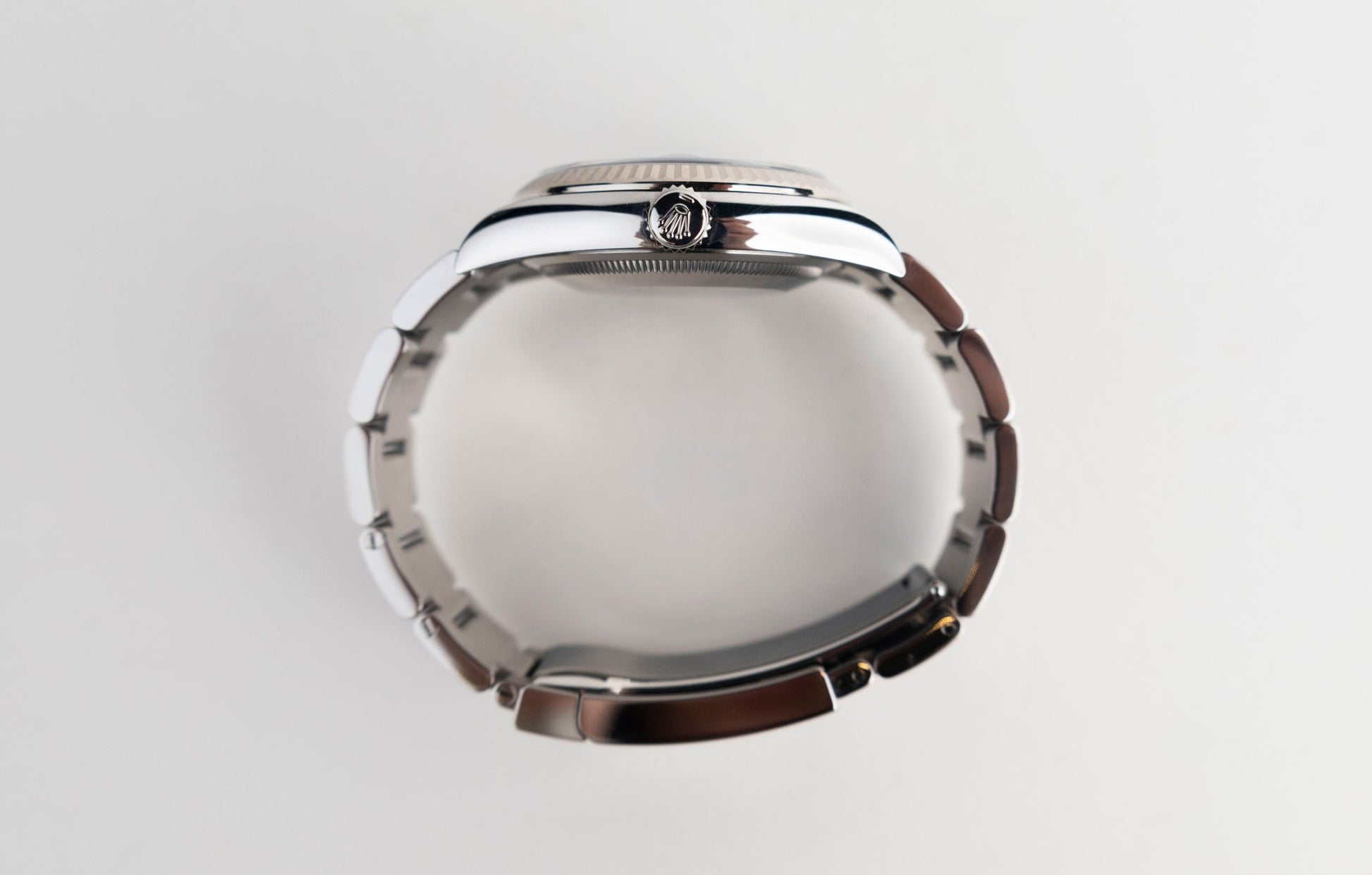 Rolex Datejust 36 White Gold/Steel Green Palm Motif Index Dial & Fluted Bezel Oyster Bracelet 126234 - Luxury Time NYC