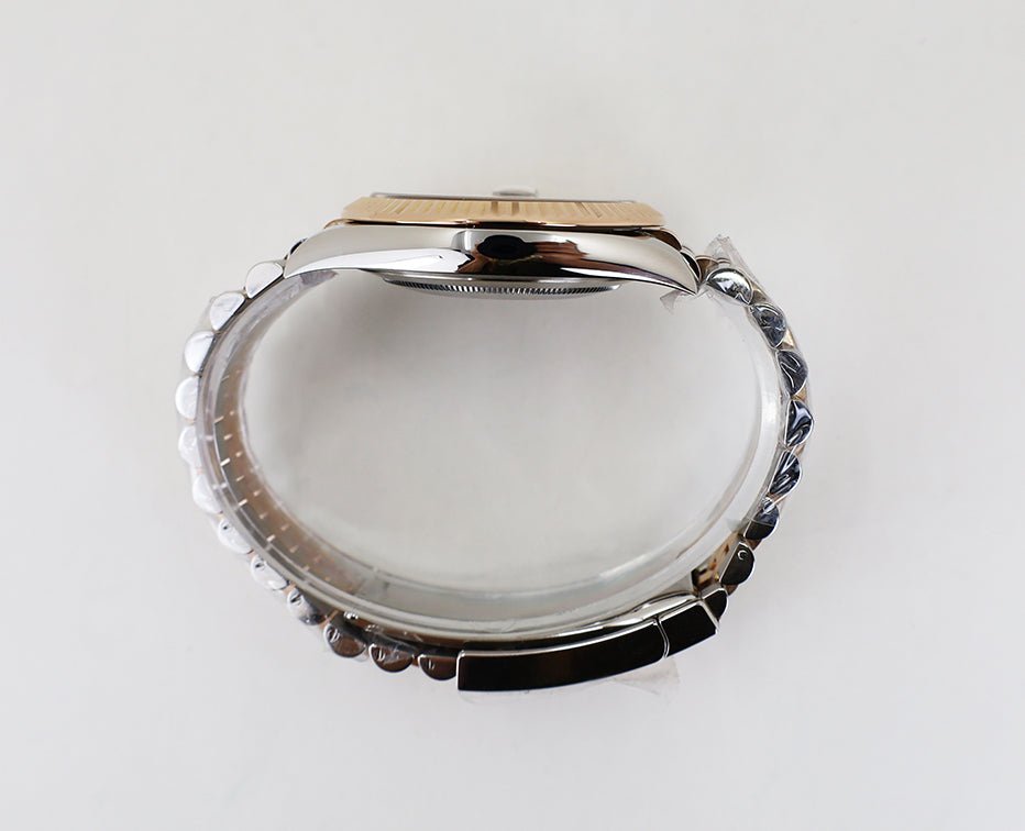 Rolex Datejust 41 Rose Gold/Steel Chocolate Diamond Dial Fluted Bezel Jubilee Bracelet 126331 - Luxury Time NYC