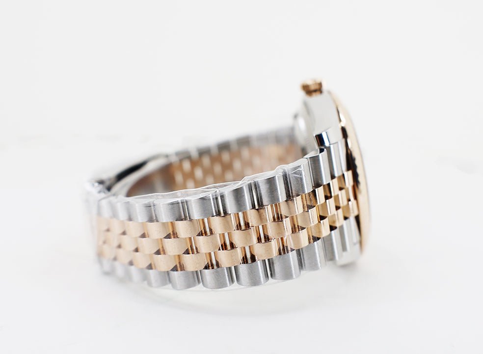 Rolex Datejust 41 Rose Gold/Steel Chocolate Diamond Dial Fluted Bezel Jubilee Bracelet 126331 - Luxury Time NYC