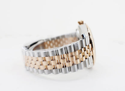 Rolex Datejust 41 Rose Gold/Steel Chocolate Diamond Dial Fluted Bezel Jubilee Bracelet 126331 - Luxury Time NYC