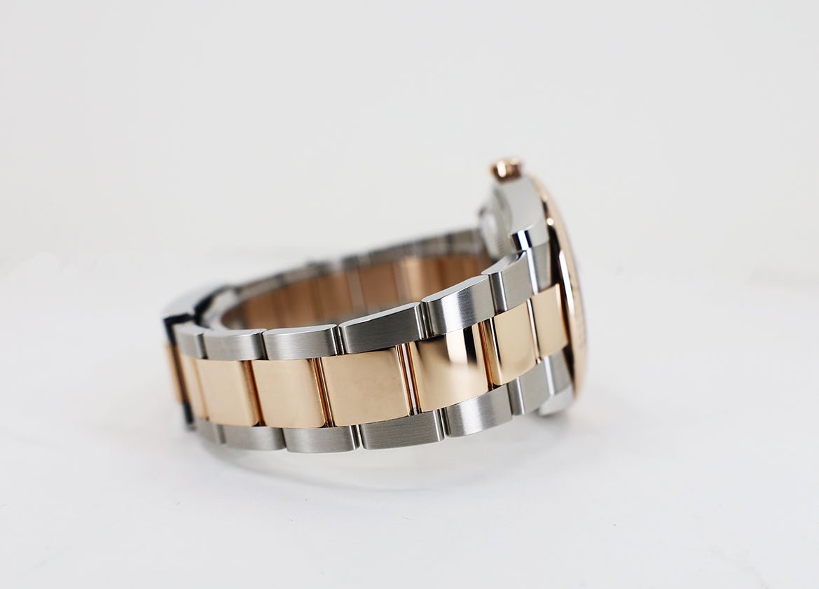 Rolex Datejust 41 Rose Gold/Steel Chocolate Index Dial Fluted Bezel Oyster Bracelet 126331 - Luxury Time NYC