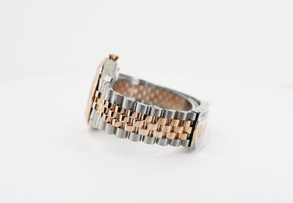 Rolex Datejust 41 Rose Gold/Steel Slate Roman Dial Fluted Bezel Jubilee Bracelet 126331 - Luxury Time NYC