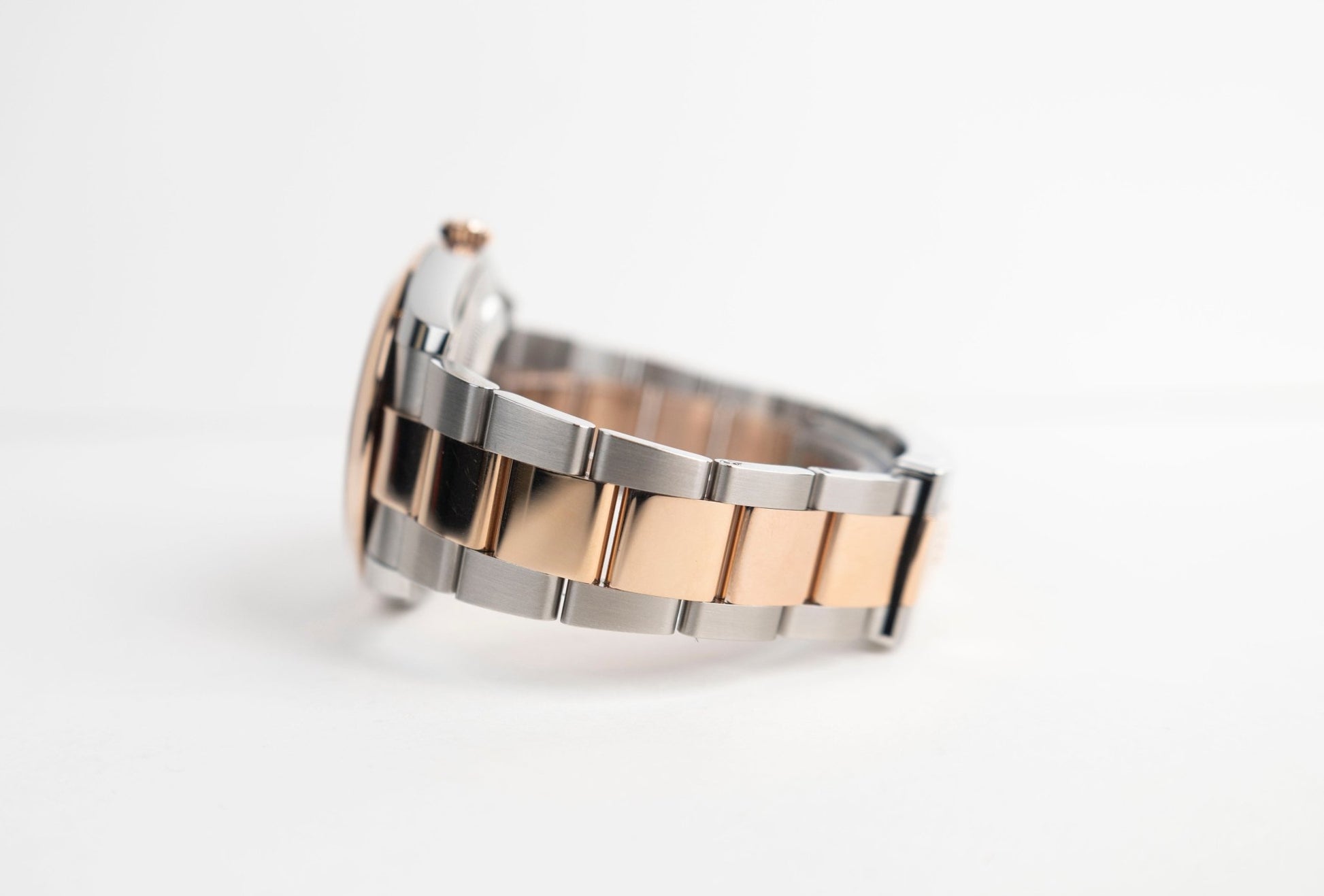 Rolex Datejust 41 Rose Gold/Steel White Mother of Pearl Diamond Dial Smooth Bezel Oyster Bracelet 126301 - Luxury Time NYC