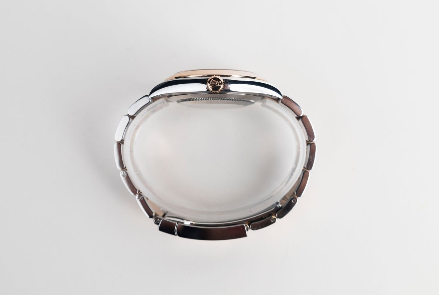 Rolex Datejust 41 Rose Gold/Steel White Mother of Pearl Diamond Dial Smooth Bezel Oyster Bracelet 126301 - Luxury Time NYC