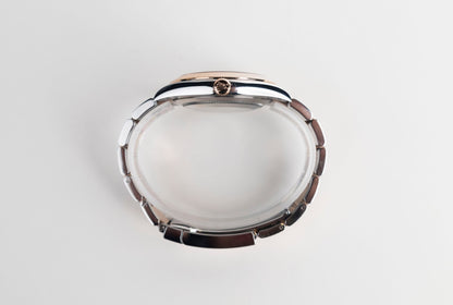 Rolex Datejust 41 Rose Gold/Steel White Mother of Pearl Diamond Dial Smooth Bezel Oyster Bracelet 126301 - Luxury Time NYC