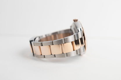 Rolex Datejust 41 Rose Gold/Steel White Mother of Pearl Diamond Dial Smooth Bezel Oyster Bracelet 126301 - Luxury Time NYC