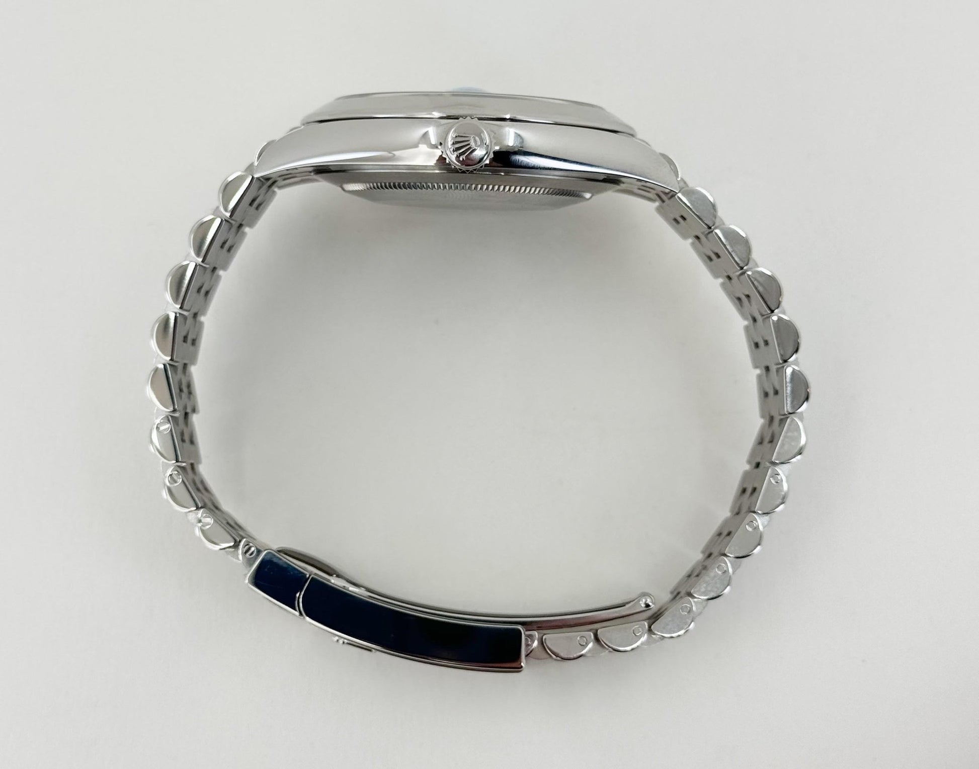 Rolex Datejust 41 Stainless Steel Blue Index Dial Smooth Bezel Jubilee Bracelet 126300 - Luxury Time NYC