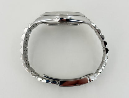 Rolex Datejust 41 Stainless Steel Blue Index Dial Smooth Bezel Jubilee Bracelet 126300 - Luxury Time NYC