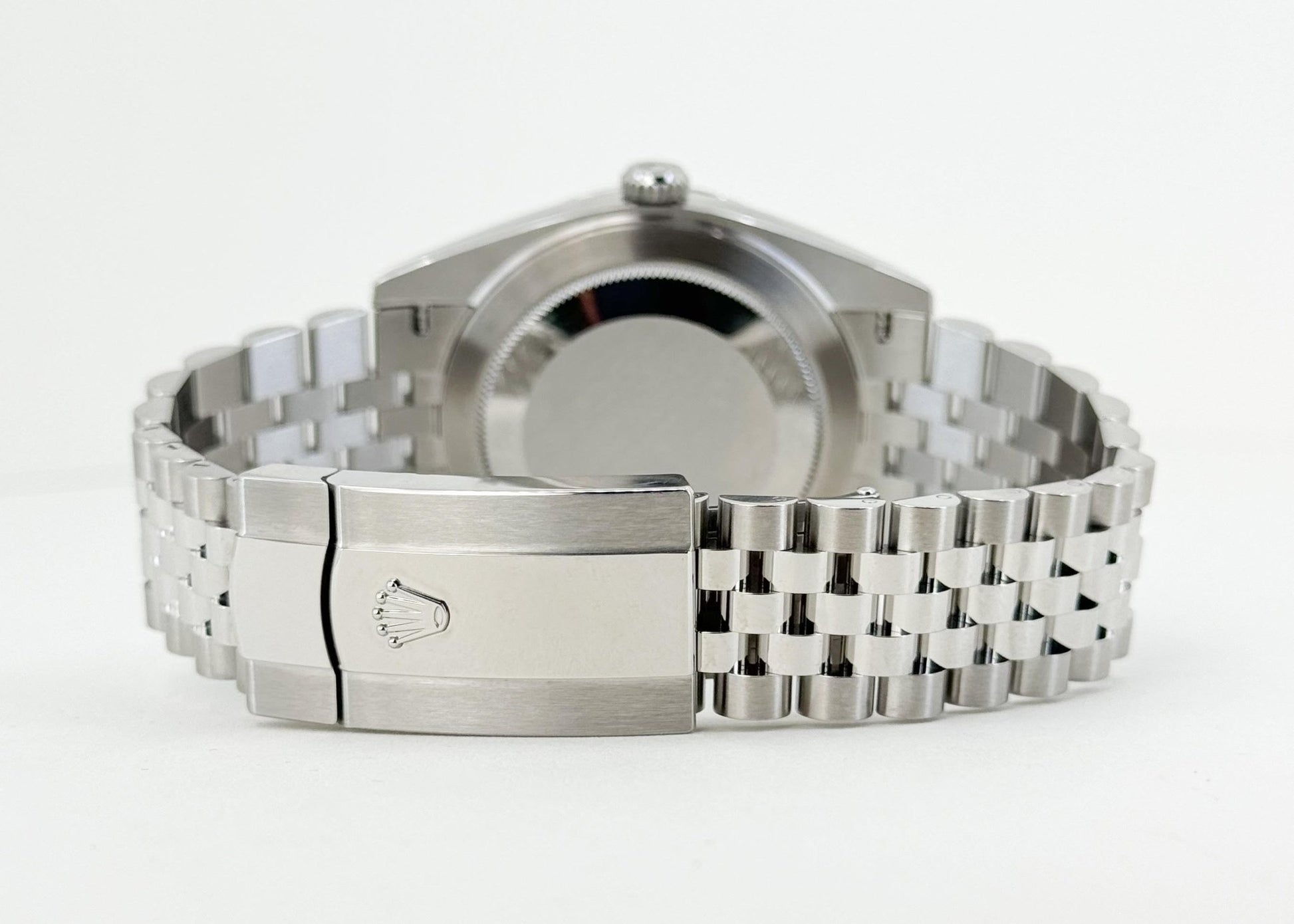 Rolex Datejust 41 Stainless Steel Blue Index Dial Smooth Bezel Jubilee Bracelet 126300 - Luxury Time NYC