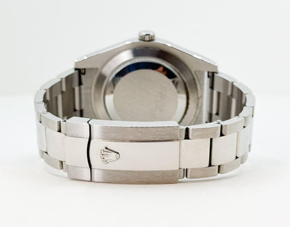 Rolex Datejust 41 Stainless Steel Blue Roman Dial Fluted Bezel Oyster Bracelet - 116334 BLURFO - Luxury Time NYC