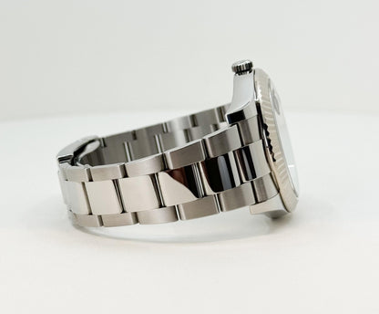 Rolex Datejust 41 Stainless Steel Blue Roman Dial Fluted Bezel Oyster Bracelet - 116334 BLURFO - Luxury Time NYC