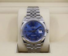 Load image into Gallery viewer, Rolex Datejust 41 Stainless Steel Blue Roman Dial Smooth Bezel Jubilee Bracelet 126300 - Luxury Time NYC INC
