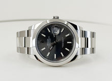 Load image into Gallery viewer, Rolex Datejust 41 Stainless Steel Dark Rhodium Index Dial Smooth Bezel Oyster Bracelet 126300 - Luxury Time NYC