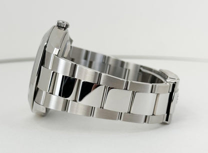 Rolex Datejust 41 Stainless Steel Dark Rhodium Index Dial Smooth Bezel Oyster Bracelet 126300 - Luxury Time NYC