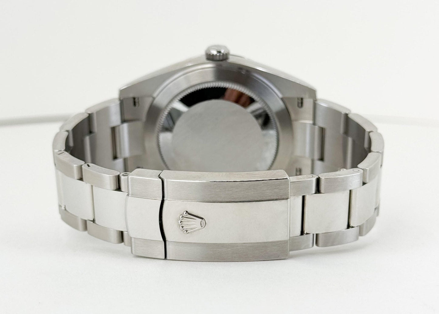 Rolex Datejust 41 Stainless Steel Dark Rhodium Index Dial Smooth Bezel Oyster Bracelet 126300 - Luxury Time NYC