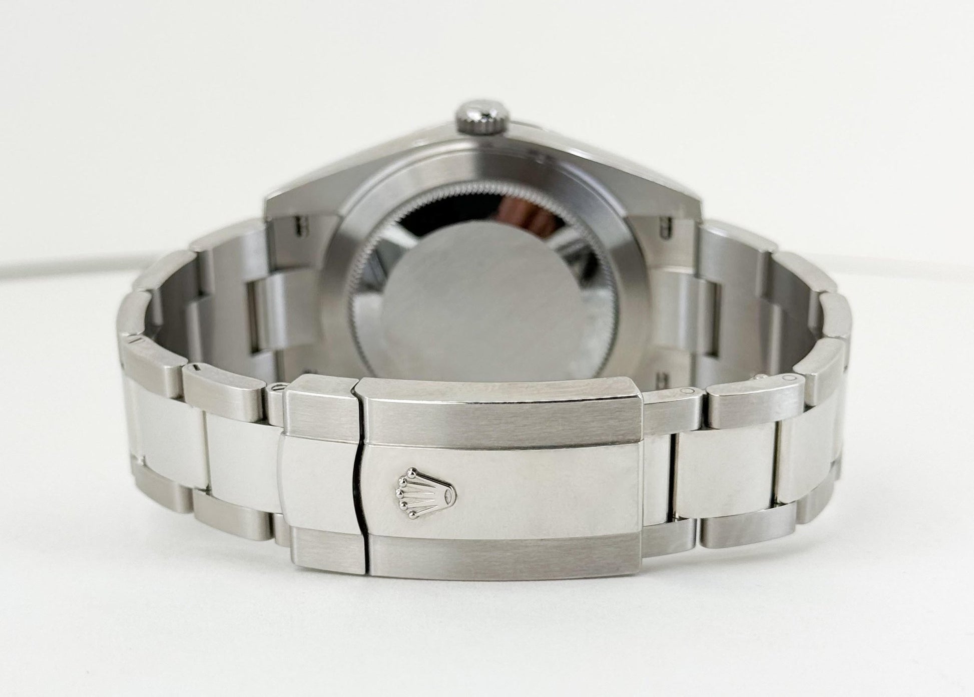 Rolex Datejust 41 Stainless Steel Dark Rhodium Index Dial Smooth Bezel Oyster Bracelet 126300 - Luxury Time NYC