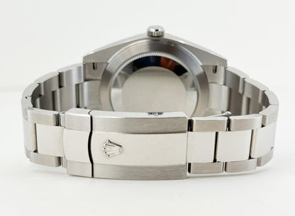 Rolex Datejust 41 Stainless Steel Mint Green Index Dial Smooth Bezel Oyster Bracelet 126300 - Luxury Time NYC