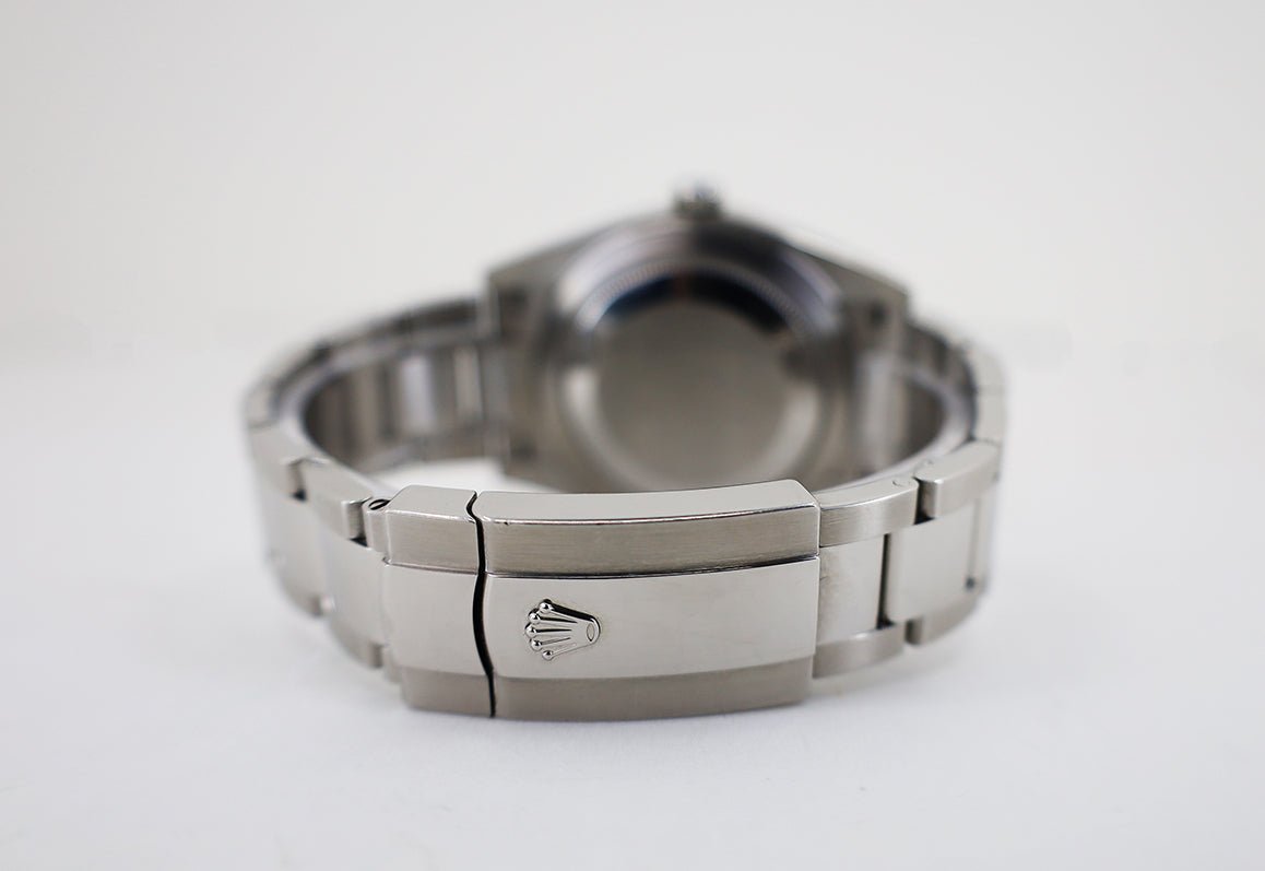 Rolex Datejust 41 White Gold/Steel Black Diamond Dial Fluted Bezel Oyster Bracelet 126334 - Luxury Time NYC