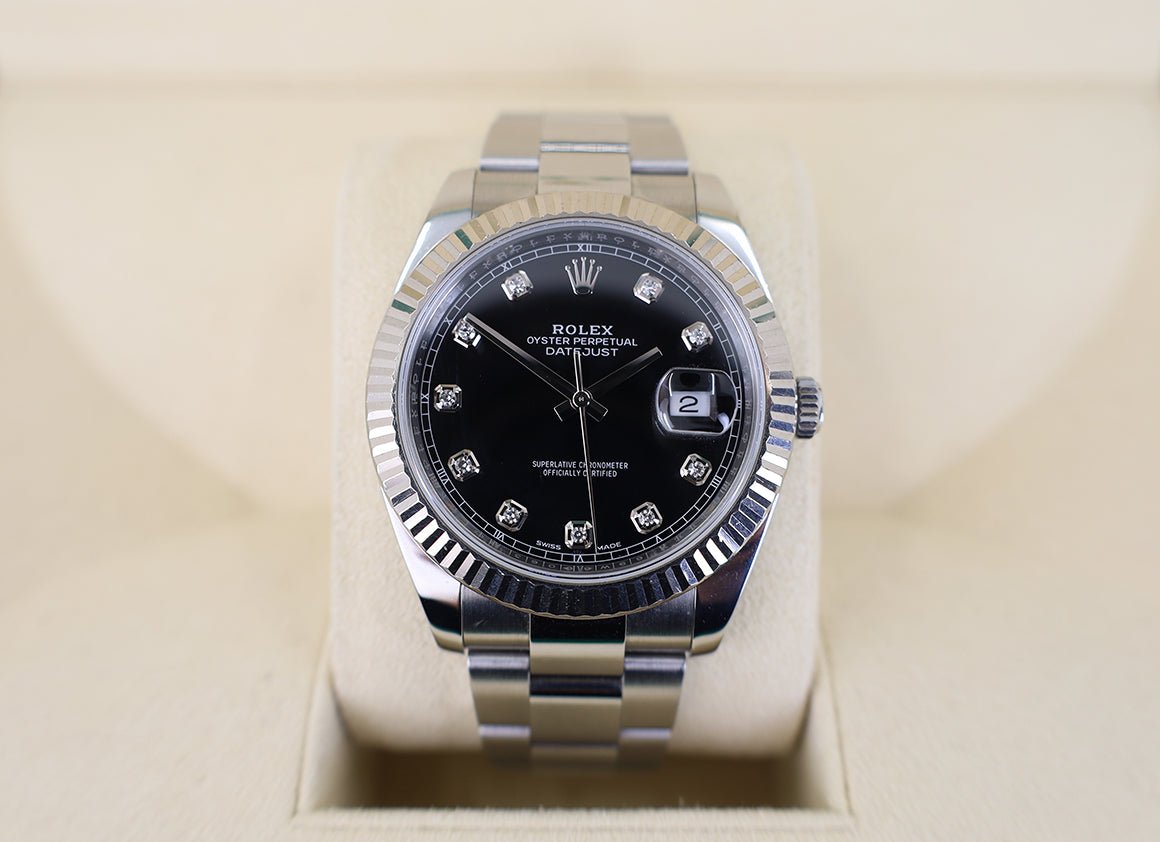 Rolex Datejust 41 Black Diamond Dial Watch