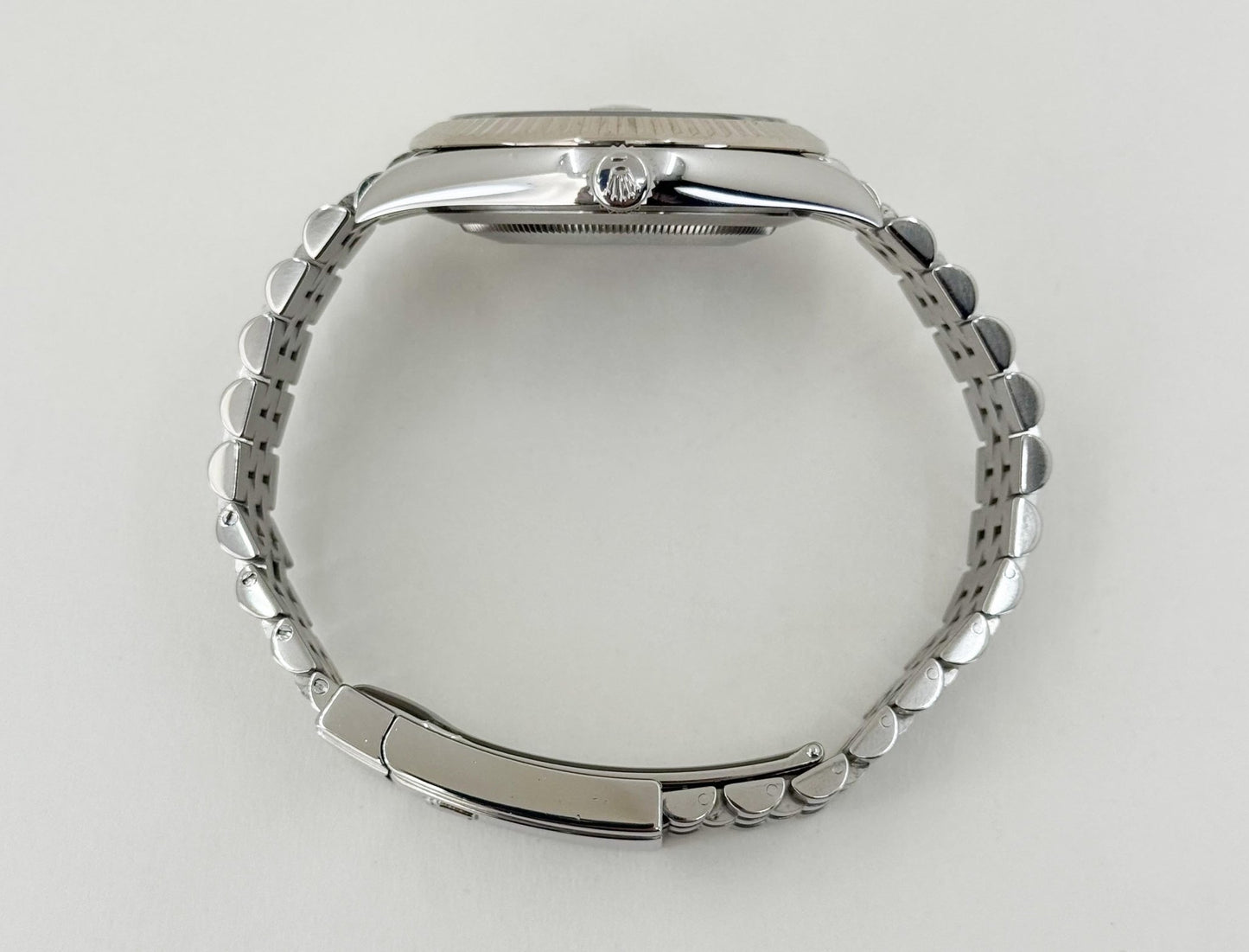 Rolex Datejust 41 White Gold/Steel Blue Diamond Dial Fluted Bezel Jubilee Bracelet 126334 - Luxury Time NYC