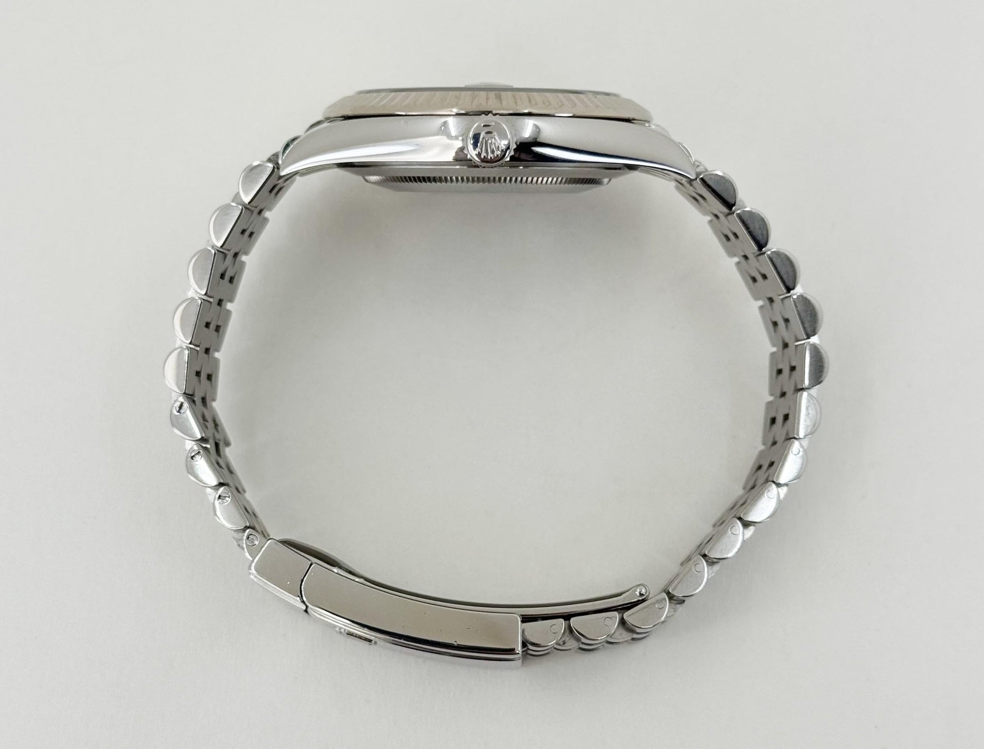 Rolex Datejust 41 White Gold/Steel Blue Diamond Dial Fluted Bezel Jubilee Bracelet 126334 - Luxury Time NYC