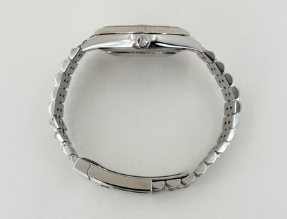 Rolex Datejust 41 White Gold/Steel Blue Diamond Dial Fluted Bezel Jubilee Bracelet 126334 - Luxury Time NYC