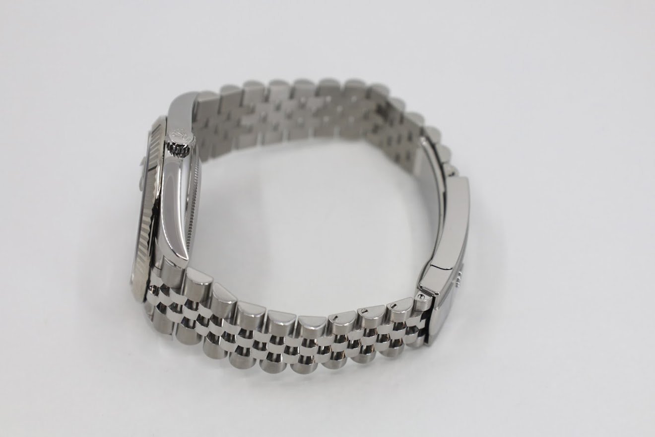 Rolex Datejust 41 White Gold/Steel Slate Roman Dial Fluted Bezel Jubilee Bracelet 126334 - Luxury Time NYC INC