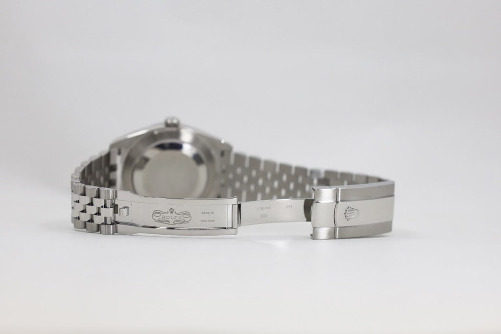Rolex Datejust 41 White Gold/Steel Slate Roman Dial Fluted Bezel Jubilee Bracelet 126334 - Luxury Time NYC INC