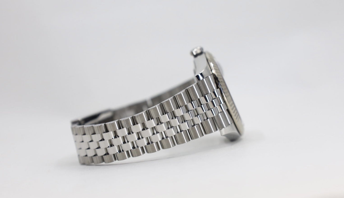Rolex Datejust 41 White Gold/Steel Slate Roman Dial Fluted Bezel Jubilee Bracelet 126334 - Luxury Time NYC INC