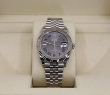 Load image into Gallery viewer, Rolex Datejust 41 White Gold/Steel Slate Roman Dial Fluted Bezel Jubilee Bracelet 126334 - Luxury Time NYC INC