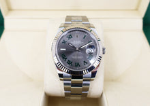 Load image into Gallery viewer, Rolex Datejust 41 White Gold/Steel Slate Roman Dial Fluted Bezel Oyster Bracelet 126334 - Luxury Time NYC