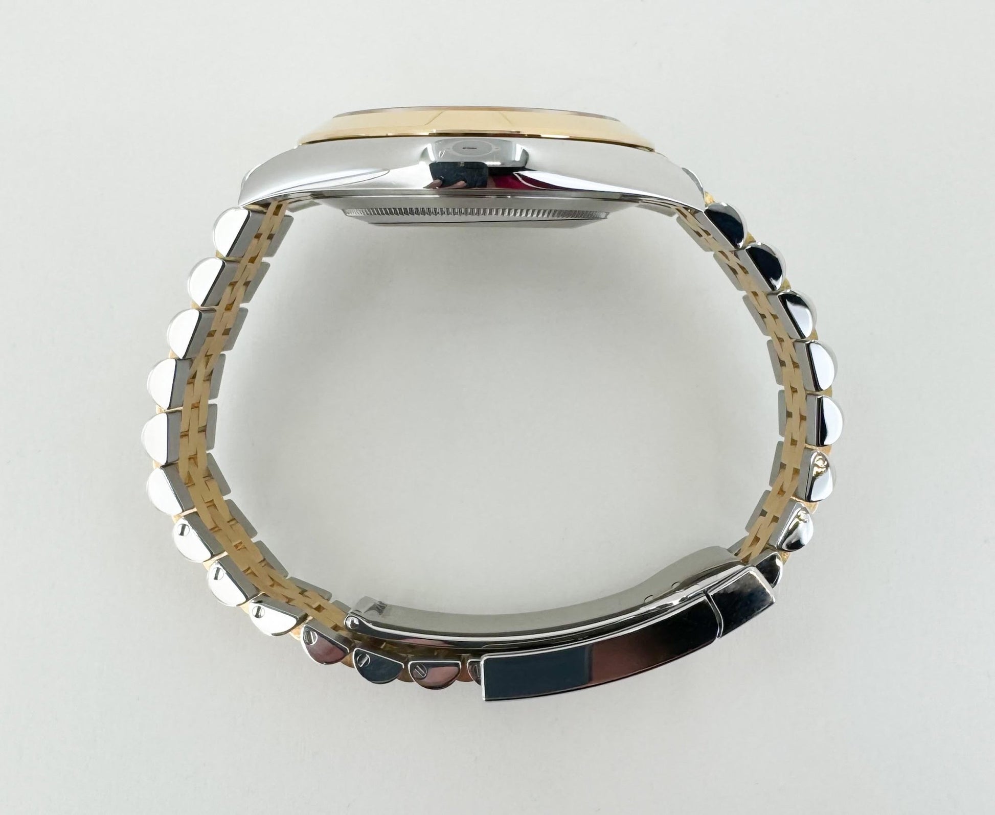 Rolex Datejust 41 Yellow Gold/Steel Champagne Diamond Dial Smooth Bezel Jubilee Bracelet 126303 - Luxury Time NYC