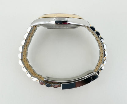 Rolex Datejust 41 Yellow Gold/Steel Champagne Diamond Dial Smooth Bezel Jubilee Bracelet 126303 - Luxury Time NYC