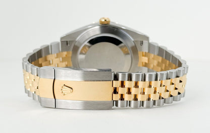 Rolex Datejust 41 Yellow Gold/Steel White Index Dial Fluted Bezel Jubilee Bracelet 126333 - Luxury Time NYC