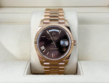 Load image into Gallery viewer, Rolex Day-Date 40 Rose Gold Chocolate Roman Dial &amp; Fluted Bezel President Bracelet 228235 - Luxury Time NYC