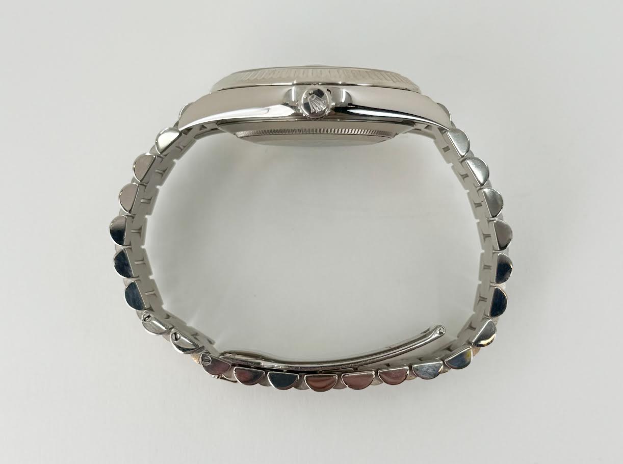 Rolex Day-Date 40 White Gold Slate Dial Index Dial & Fluted Bezel President Bracelet 228239 - Luxury Time NYC