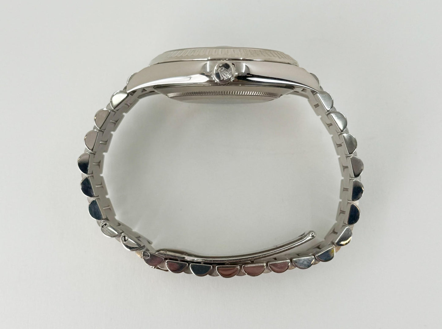 Rolex Day-Date 40 White Gold Slate Dial Index Dial & Fluted Bezel President Bracelet 228239 - Luxury Time NYC