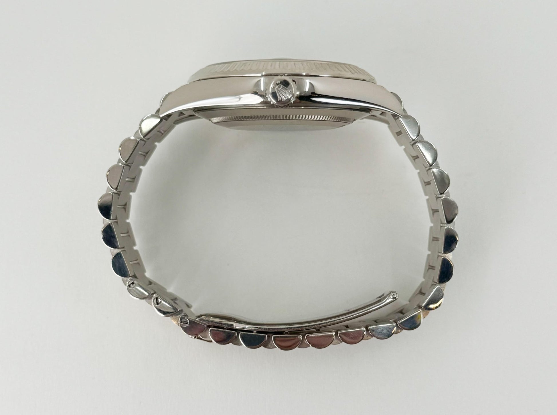 Rolex Day-Date 40 White Gold Slate Dial Index Dial & Fluted Bezel President Bracelet 228239 - Luxury Time NYC