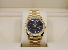 Load image into Gallery viewer, Rolex Day-Date 40 Yellow Gold Black Diagonal Motif Index Dial &amp; Fluted Bezel President Bracelet 228238 - Luxury Time NYC INC