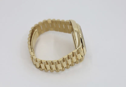 Rolex Day-Date 40 Yellow Gold Black Diagonal Motif Index Dial & Fluted Bezel President Bracelet 228238 - Luxury Time NYC INC