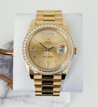 Load image into Gallery viewer, Rolex Day-Date 40 Yellow Gold Champagne Diamond Dial &amp; Diamond Bezel President Bracelet 228348RBR - Luxury Time NYC