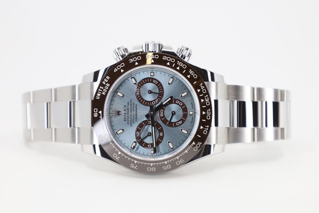 Rolex 950 Platinum Cosmograph Daytona 40 Watch - Ice Blue Index Dial —  Boston Time Pieces