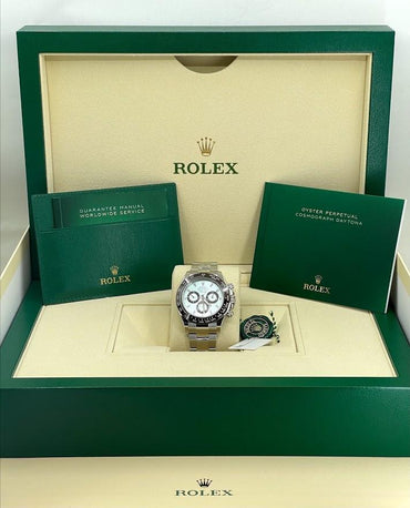 Rolex Daytona Platinum Ice Blue Index Dial Chestnut Brown Ceramic Bezel Oyster Bracelet 116506 - Luxury Time NYC INC