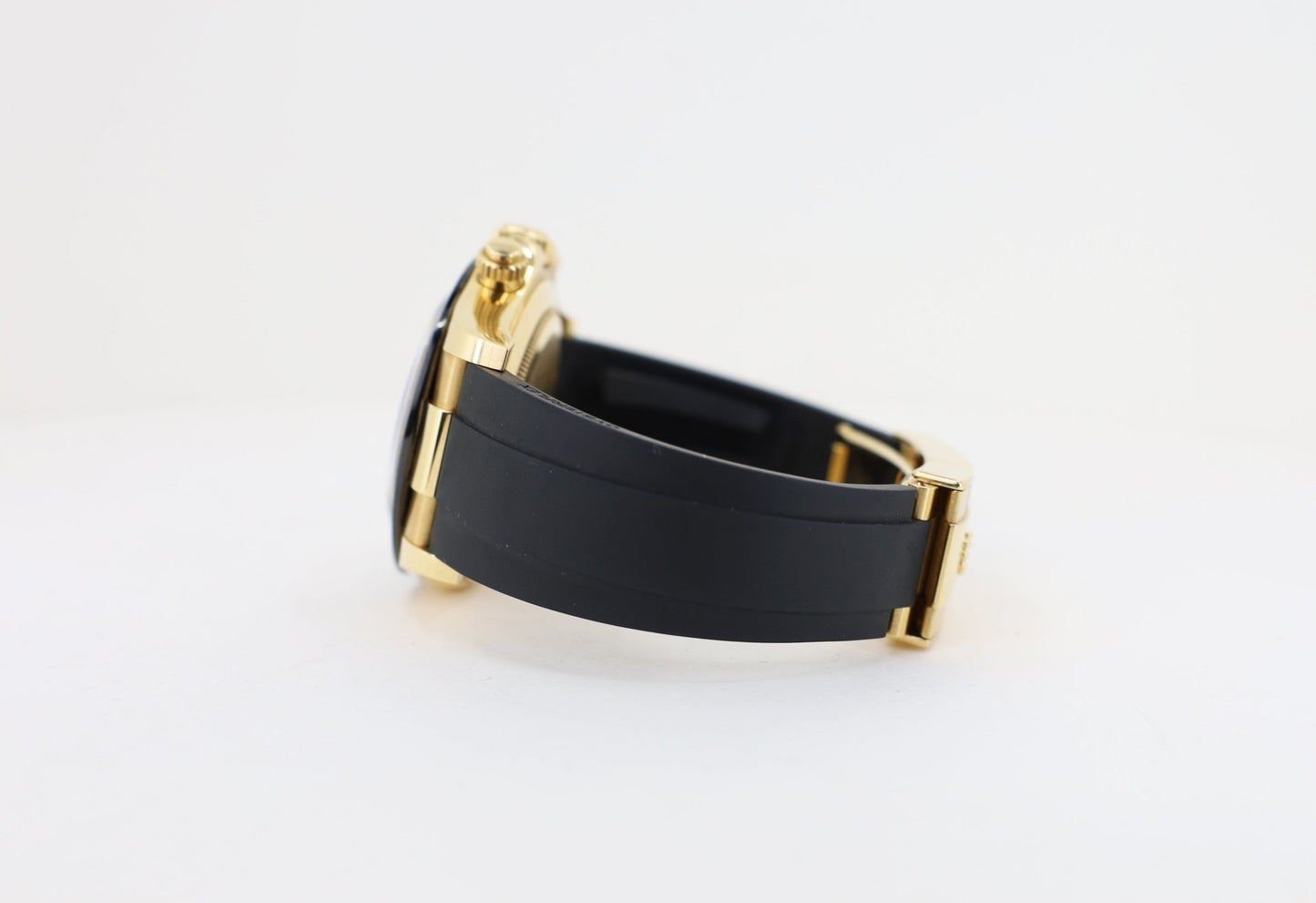 Rolex Daytona Yellow Gold White Index Dial Ceramic Bezel Oysterflex Rubber Bracelet 116518LN - Luxury Time NYC