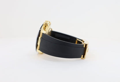 Rolex Daytona Yellow Gold White Index Dial Ceramic Bezel Oysterflex Rubber Bracelet 116518LN - Luxury Time NYC