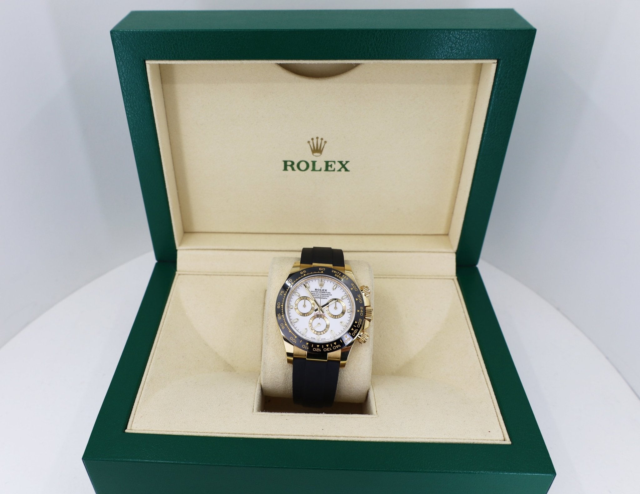 Rolex Daytona Yellow Gold White Index Dial Ceramic Bezel 116518LN