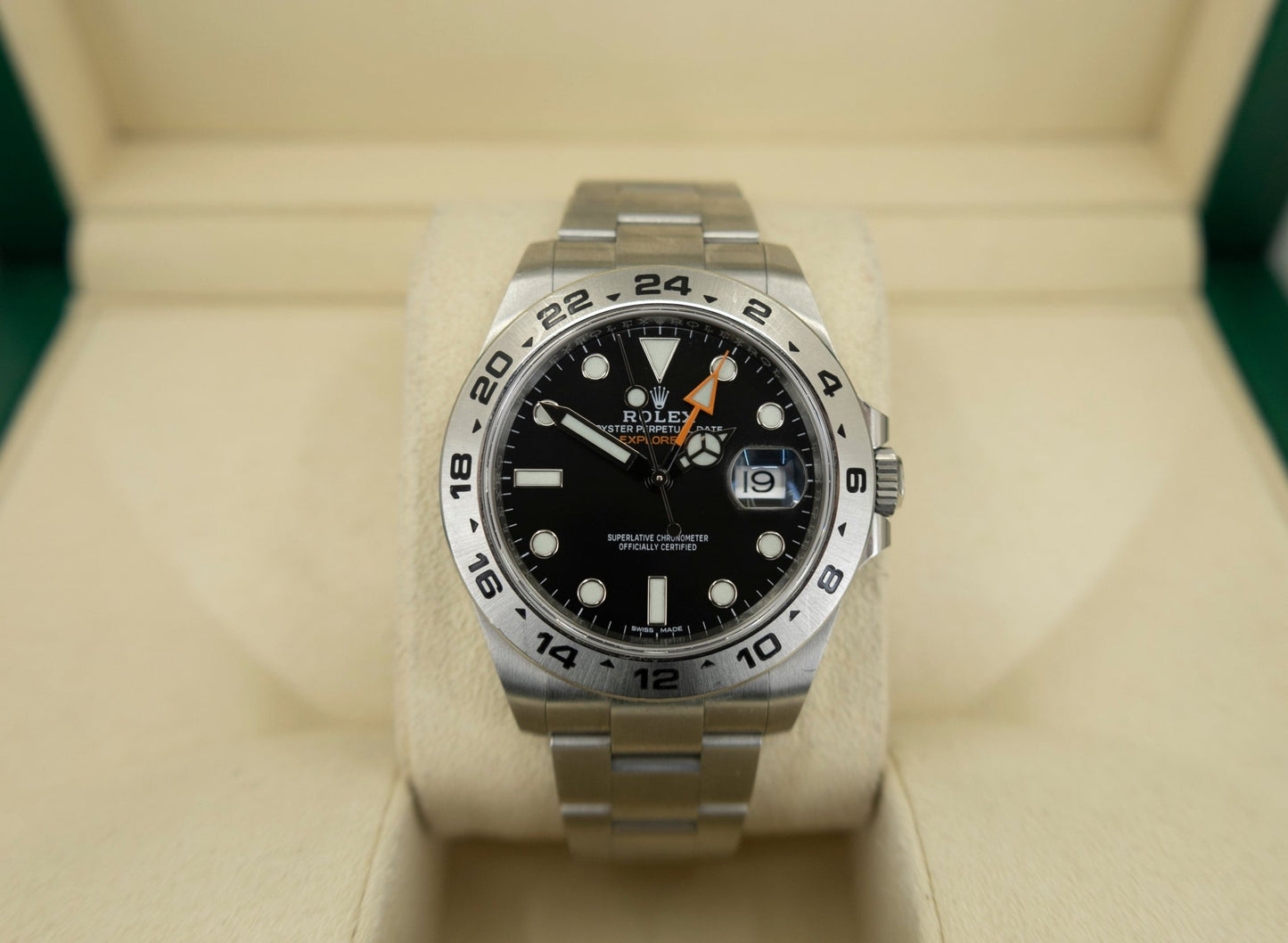 Rolex Explorer II "Steve McQueen" GMT Stainless Steel Black Dial 42mm Oyster Bracelet 216570 - Luxury Time NYC
