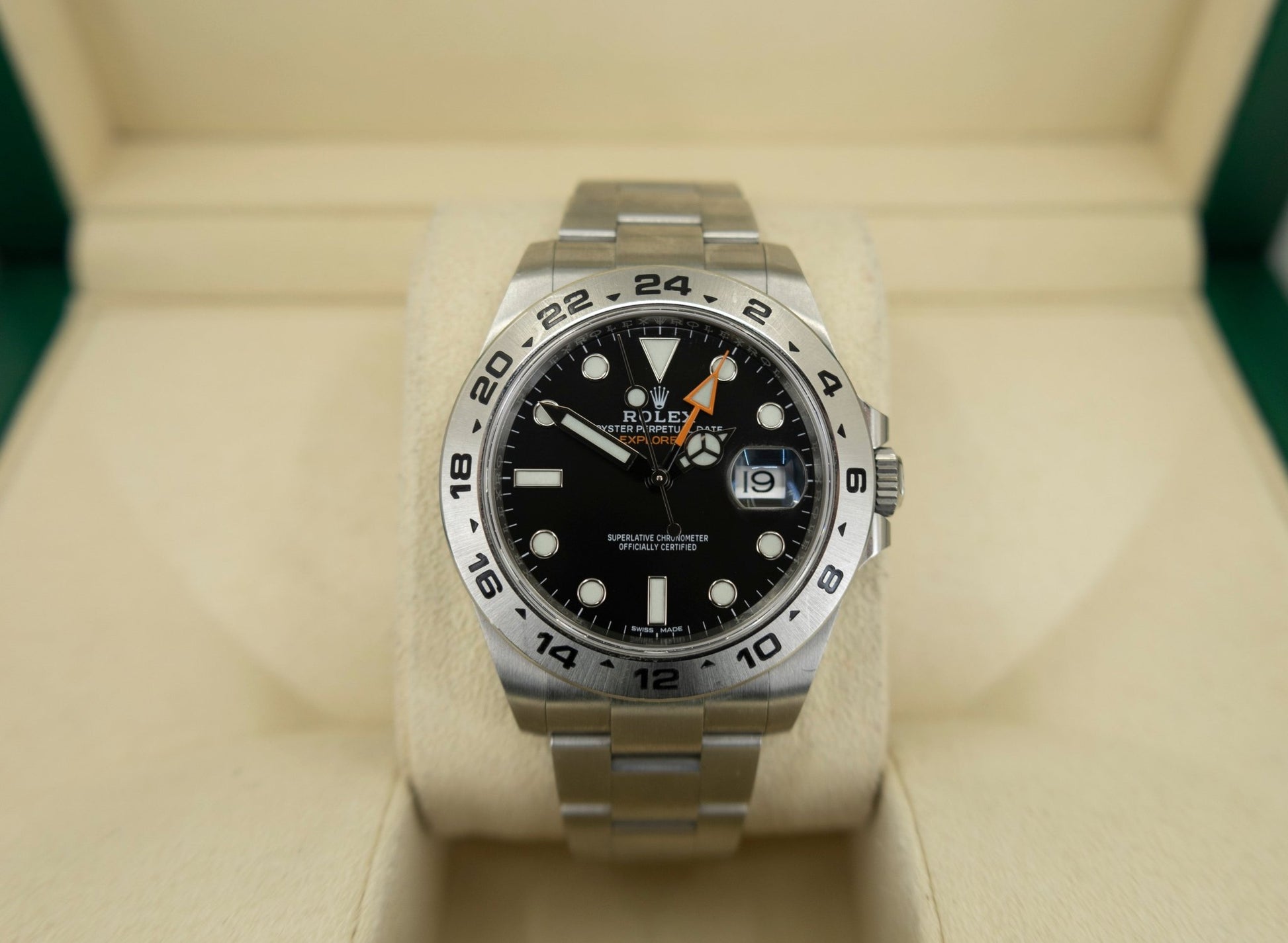 Rolex Explorer II "Steve McQueen" GMT Stainless Steel Black Dial 42mm Oyster Bracelet 216570 - Luxury Time NYC