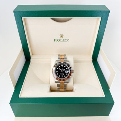 Rolex GMT Master II Root Beer Rose Gold/Steel Black Dial Black/Brown Ceramic Bezel 126711CHNR - Luxury Time NYC